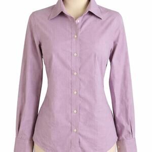 Pendleton Lavender Cotton Button Down Shirt Size 8 | Classic Long Sleeve